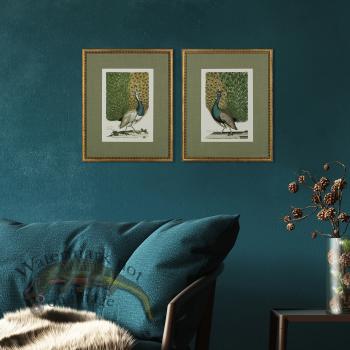 Pair of Peacocks in Gold from Vogel Cabinet